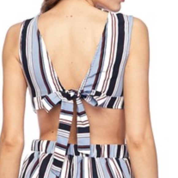JUMPSUIT striped wide legged pants Blue - Picture 3 of 4